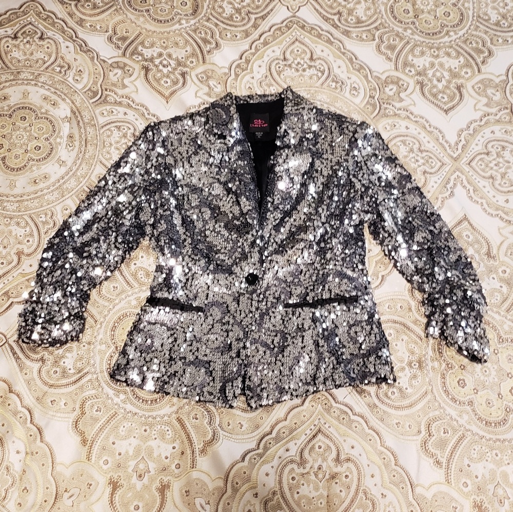 Silver Sequin Blazer